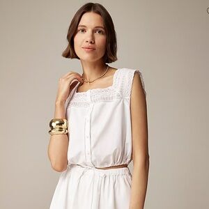 J. Crew Lace-trim cropped top